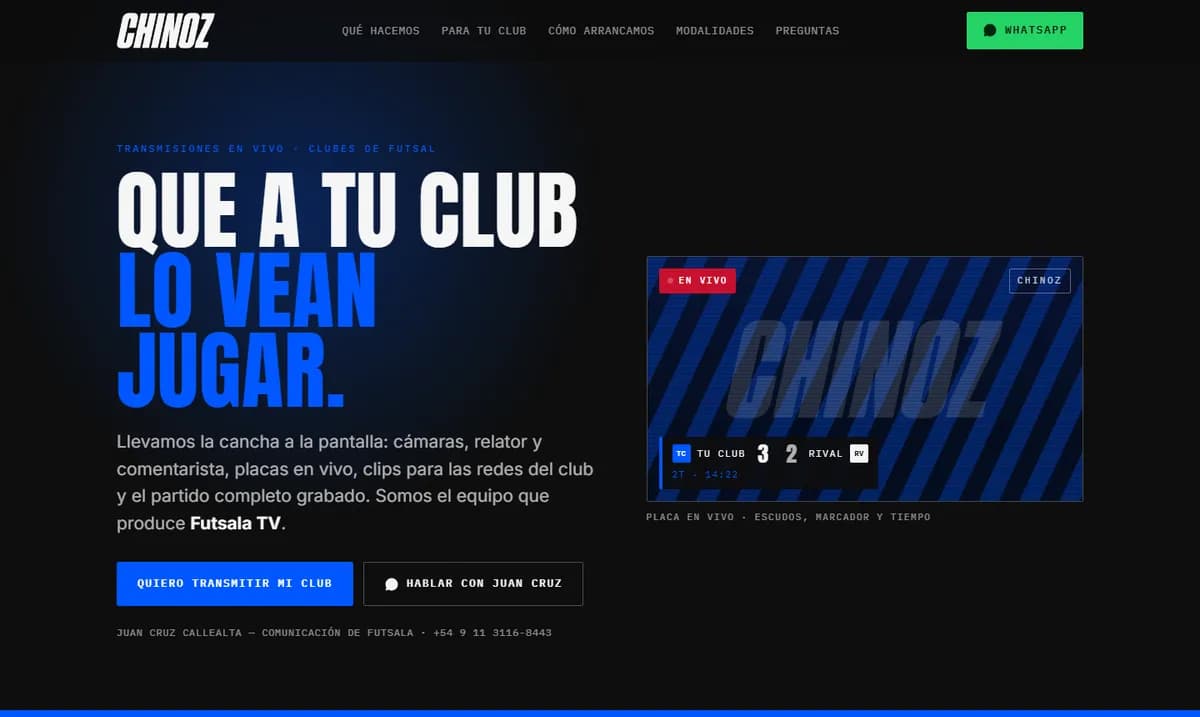 Web de Chinoz en una computadora